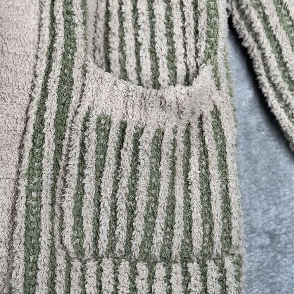 Line and Dot Sweater Womens Medium Taupe Olive‎ Stripe Open Kimberly Cardigan - Picture 5 of 10